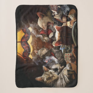 Katzen, die Poker spielen Sherpadecke