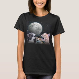 Katzen, die sich auf dem Mond vermischen, Katzenwe T-Shirt