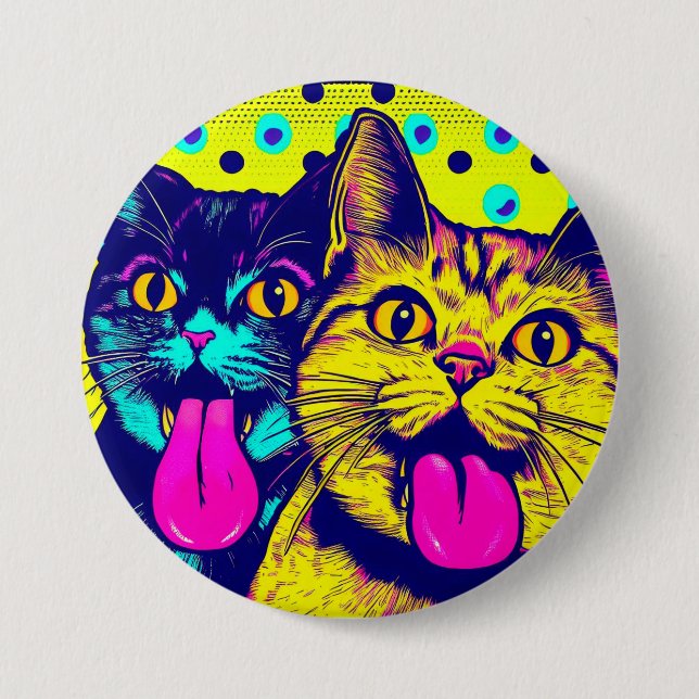 Katzen, die sich die Kunst des Pops ausschließen Button (Vorderseite)