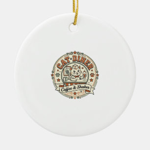 Katzen-Diner Retro-Restaurant Katze Vintage V Keramik Ornament