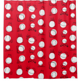 Katzen-Doodles anzeigen Duschvorhang