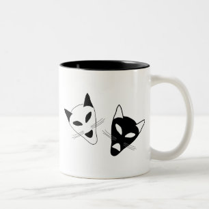 Katzen-Drama-Masken Zweifarbige Tasse
