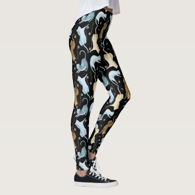 Katzen-Druck-Leggings Leggings (Rechts)