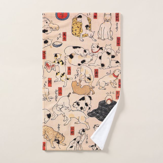 Katzen durch Utagawa Kuniyoshi Handtuch (Handtuch)