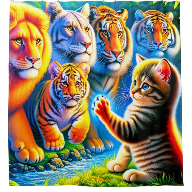 Katzen Duschvorhang (Vorderseite)