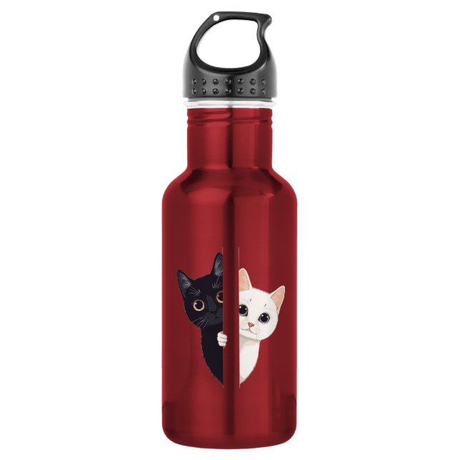 Katzen Edelstahlflasche (Vorderseite)