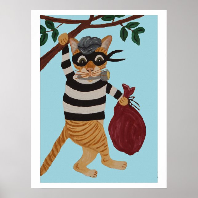 Katzen Einbrecher Poster (Vorne)