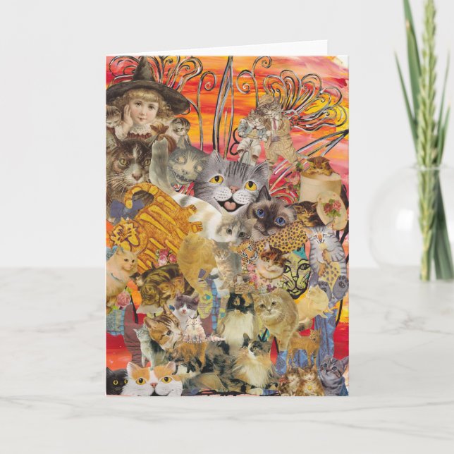 Katzen eine große Grußkarte Karte (Vorderseite)