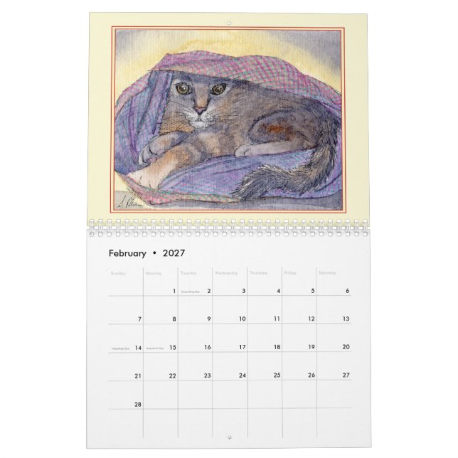 KATZEN! Eine Katze im Monat Kalender (Feb 2027)