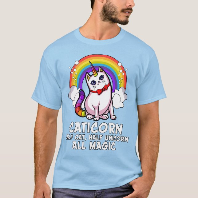 Katzen-Einhorn magisches Caticorn T-Shirt (Vorderseite)