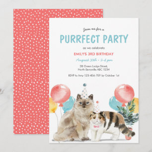 Katzen Einladung zum Geburtstag