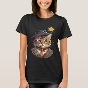 Katzen Elegante Kunst mit Hut T-Shirt