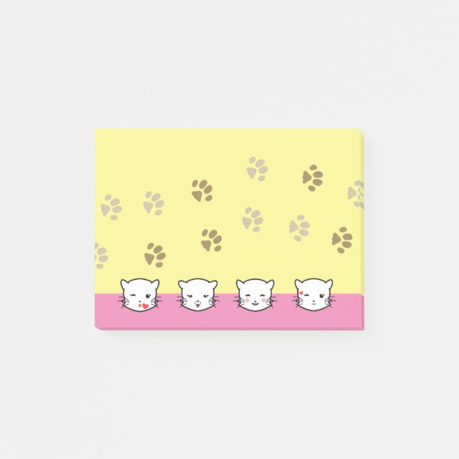 Katzen-Emoji-Kunst 2 Post-it Klebezettel (Vorderseite)
