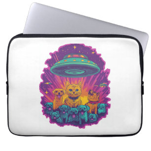 Katzen-Entführungskommando � Lustiger Alien-Kitty- Laptopschutzhülle