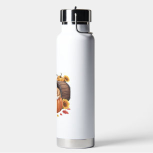 Katzen Fall Herbst Kürbisse Erntedank Sonnenblume  Trinkflasche