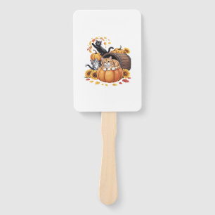 Katzen fallen Herbst-Kürbisse Erntedankfest Sonnen Fächer