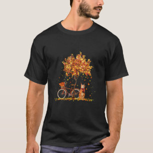 Katzen fallen Herbstleaf Re und Bikerkatze T-Shirt