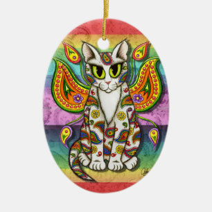 Katzen-Fantasie-Kunst-Verzierung Keramikornament