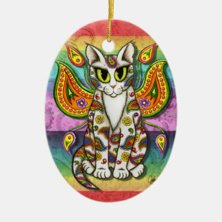 Katzen-Fantasie-Kunst-Verzierung Keramikornament