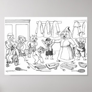 Katzen (Farbbild), Louis Wain Poster