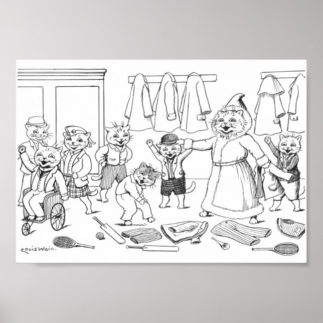 Katzen (Farbbild), Louis Wain Poster (Vorne)