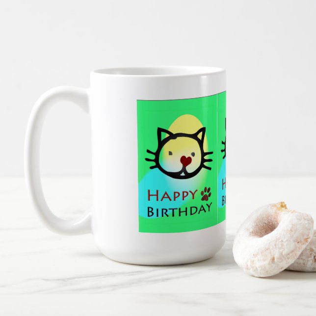 Katzen Farbige Katzenpaaren Tasse (Mit Donut)