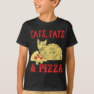 Katzen, Fette und Pizza, Cat-Lover-Geschenk T-Shirt
