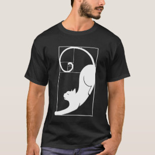 Katzen-Fibonacci-Spirale Heilige Geometrie Verhält T-Shirt