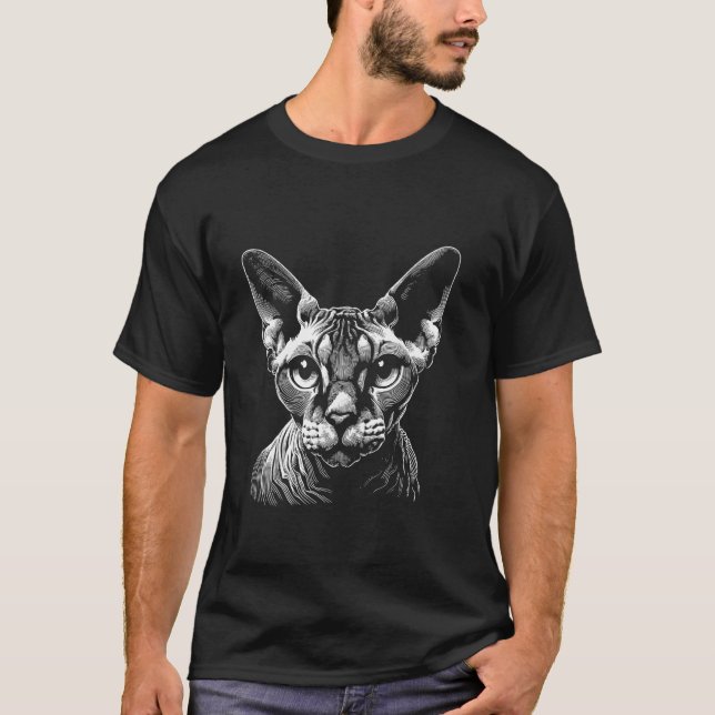 Katzen-Fingerabdruck - Devon Rex Vater Mutter T-Shirt (Vorderseite)