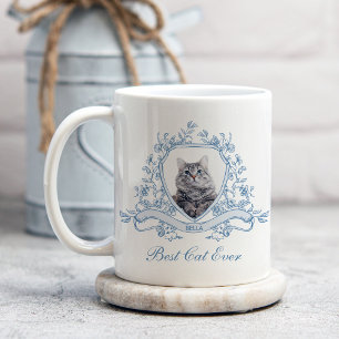 Katzen-Foto in einem Chinoiserie-Wappen   Beste Ka Kaffeetasse