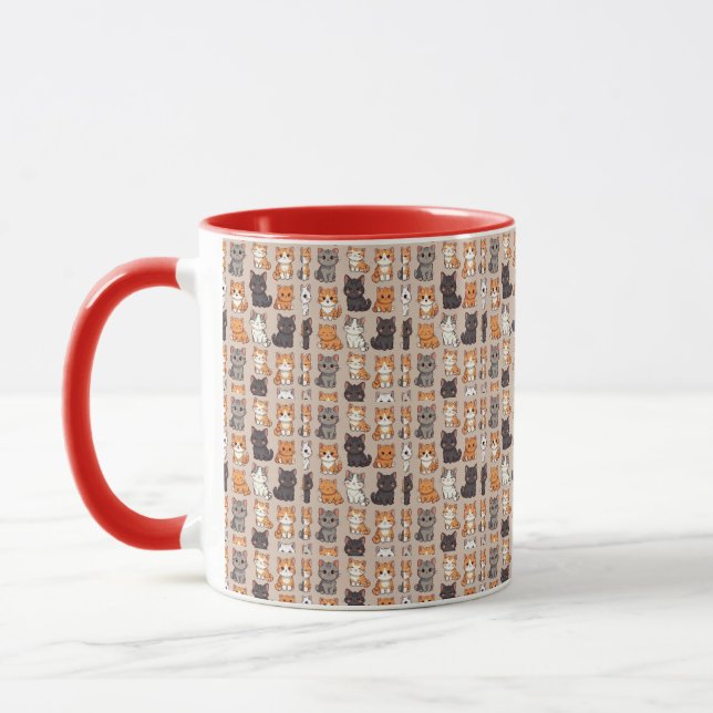 Katzen-Foto-Muster, Tasse (Links)