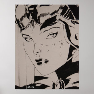Katzen-Frau Poster