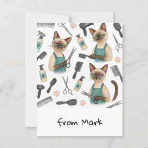 Katzen-Friseur Postkarte