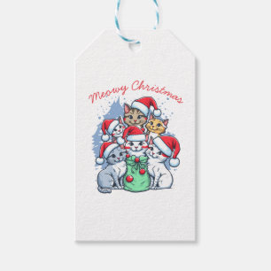 Katzen Frohe Weihnachten, Meowy Weihnachten, Lusti Geschenkanhänger