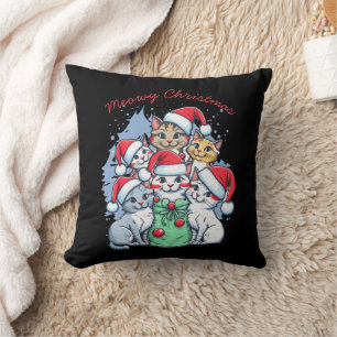 Katzen Frohe Weihnachten, Meowy Weihnachten, Lusti Kissen