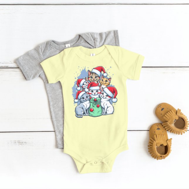 Katzen Frohe Weihnachten, milde Weihnachten, lusti Baby Strampler (Von Creator hochgeladen)
