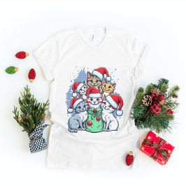 Katzen Frohe Weihnachten, milde Weihnachten, lusti T-Shirt