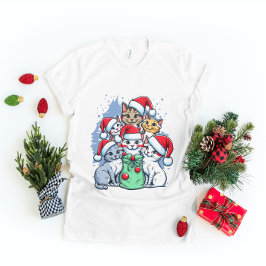 Katzen Frohe Weihnachten, milde Weihnachten, lusti T-Shirt