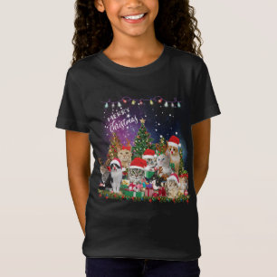 Katzen Frohe Weihnachtslicht T-Shirt