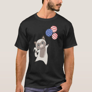 Katzen Funny Cat 4. Juli Amerikanische Flagge T-Shirt