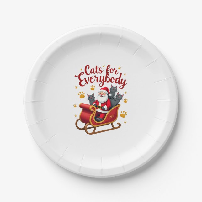 Katzen für alle Katzen Weihnachten Weihnachten Pappteller (Vorderseite)