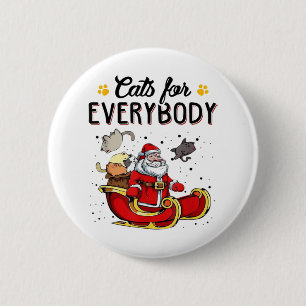 Katzen für alle Weihnachten Cat Lover Geschenk Button