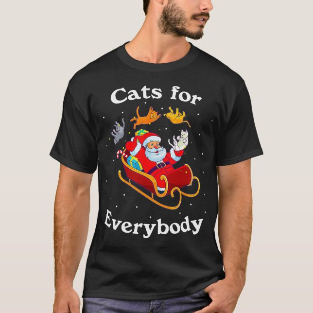 Katzen für alle Weihnachten Cat Lover Geschenk T-Shirt (Vorderseite)