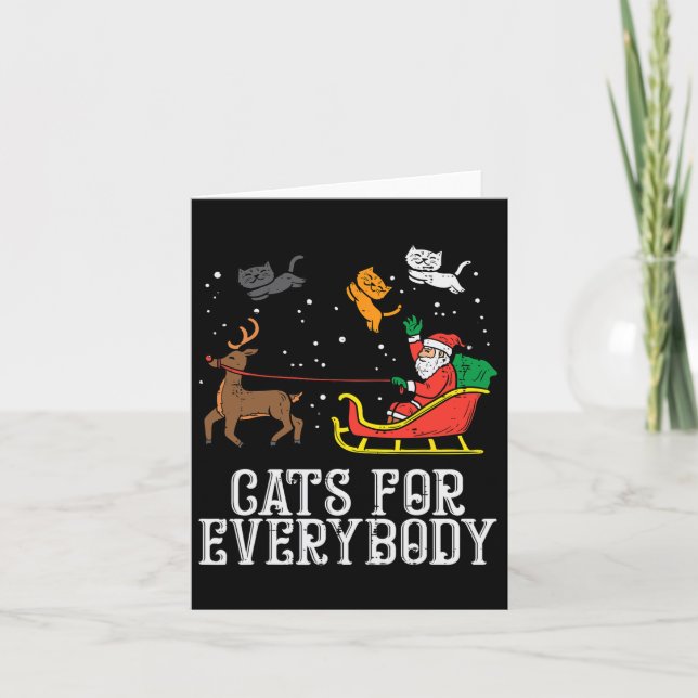 Katzen für alle Weihnachten Katze Funny Xmas Fraue Karte (Vorderseite)