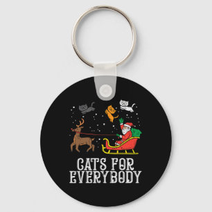 Katzen für alle Weihnachten Katze Funny Xmas Fraue Schlüsselanhänger