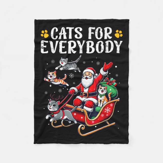 Katzen für alle Weihnachten Katze Funny Xmas Männe Fleecedecke (Vorderseite)