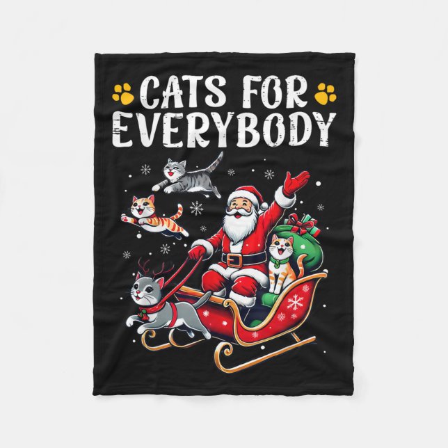 Katzen für alle Weihnachten Katze Funny Xmas Männe Fleecedecke (Vorderseite)