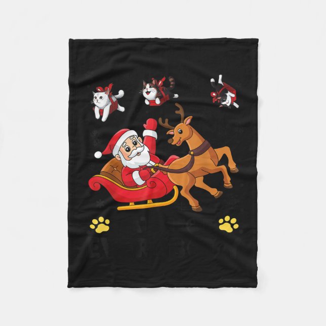 Katzen für alle Weihnachten Katze Funny Xmas Männe Fleecedecke (Vorderseite)