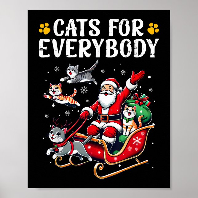 Katzen für alle Weihnachtskatzenfreunde Poster (Vorne)