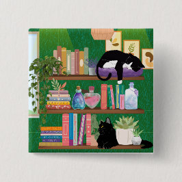 Katzen für Buchhandlungen Button